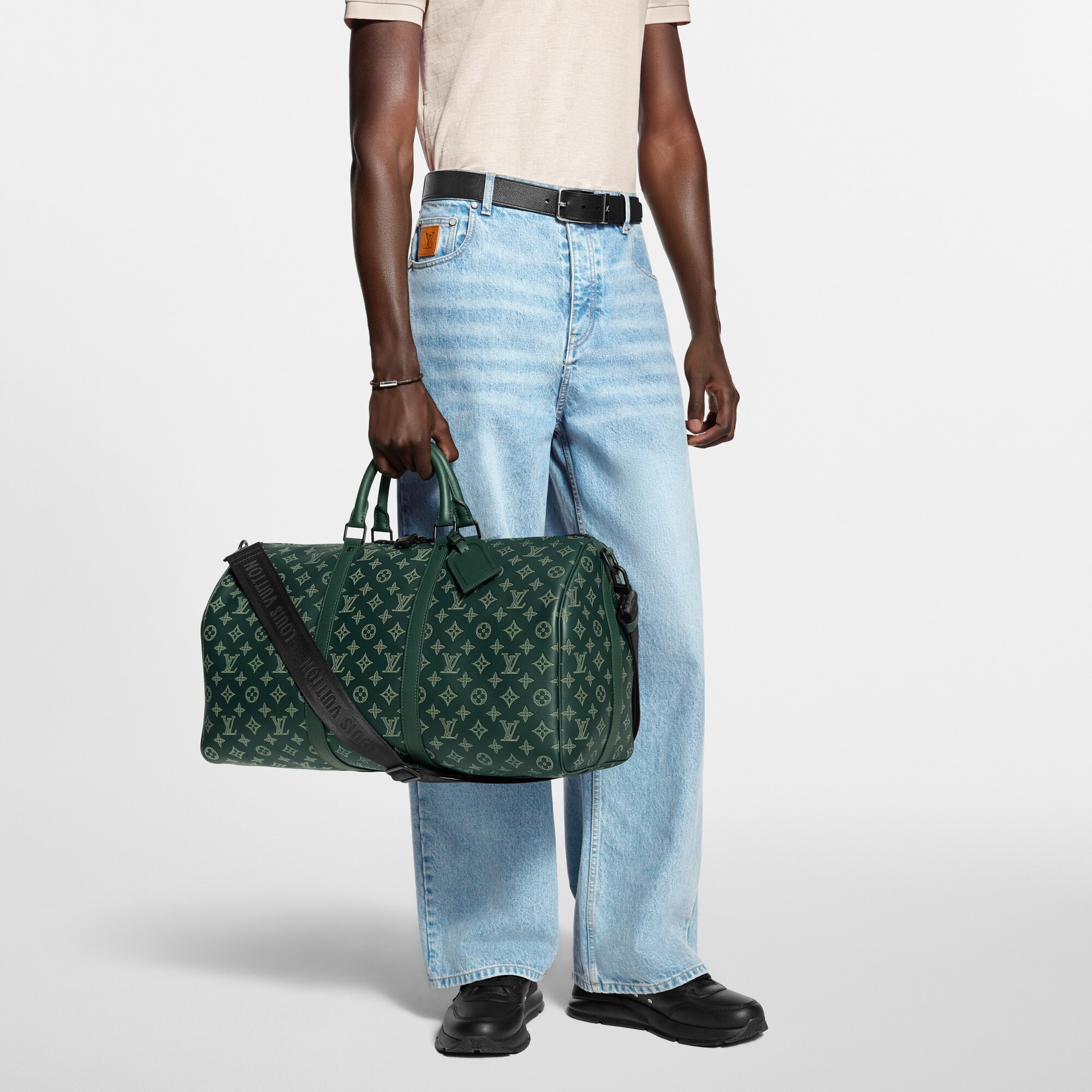 Keepall Bandoulière 50 Bag - Luxury Monogram Shadow Green | LOUIS